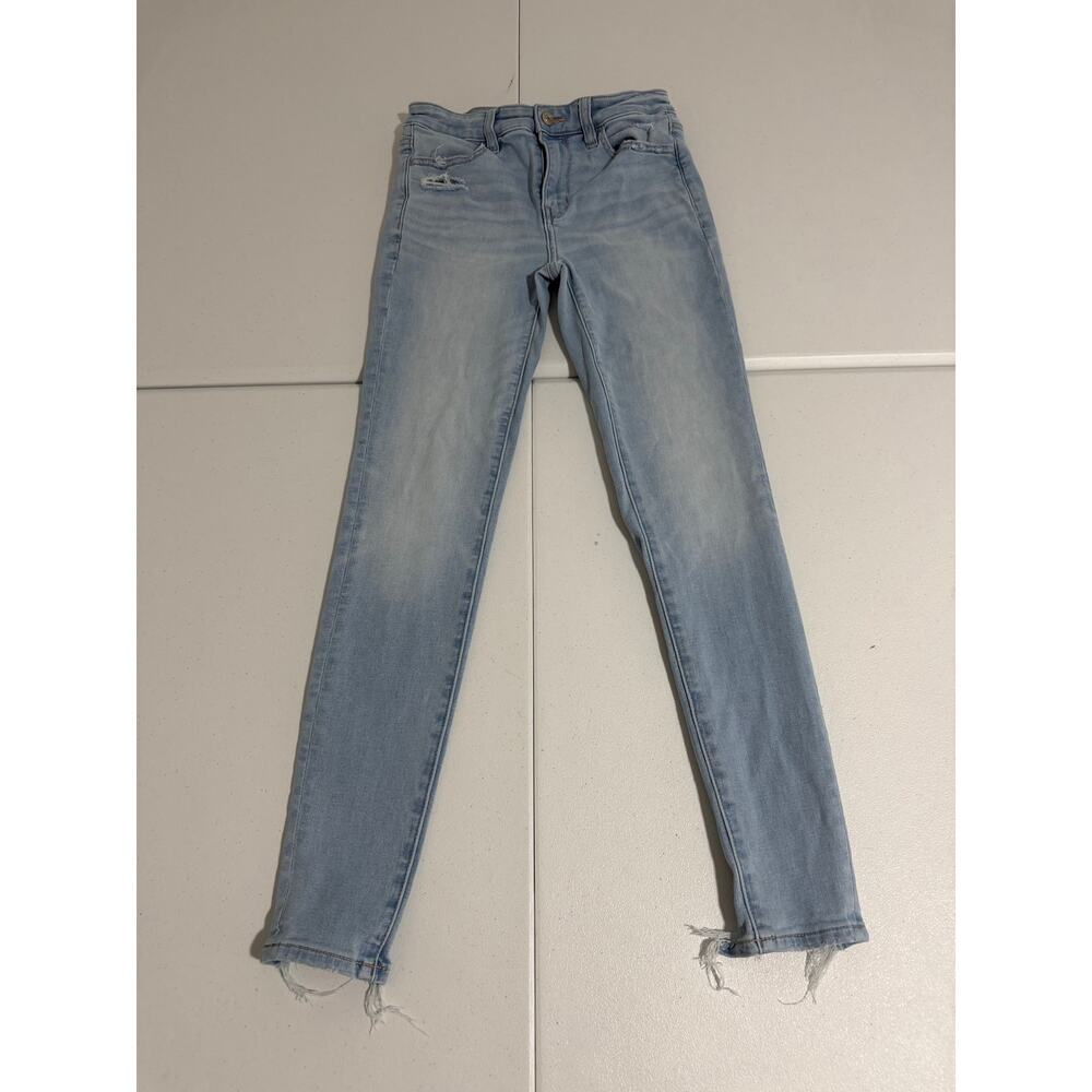 American Eagle Next Level Stretch Light Wash Distressed Skinny Jeans